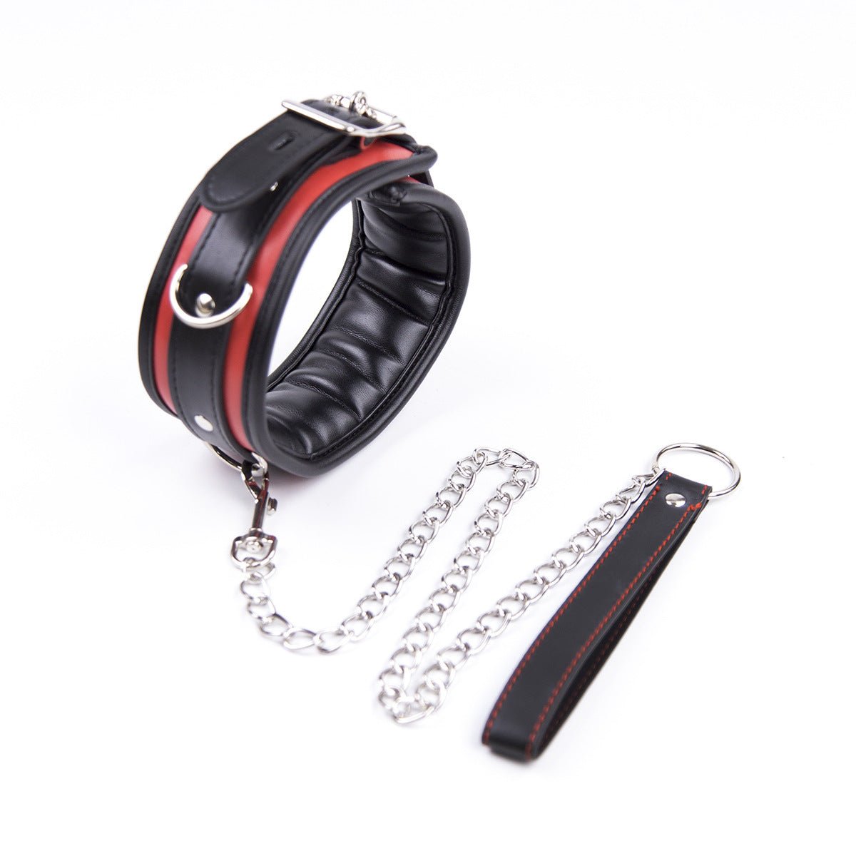 Black And Red Thick D Ring Neck Collar - Lovetoys wholesales shop