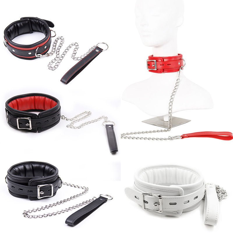 Black And Red Thick D Ring Neck Collar - Lovetoys wholesales shop