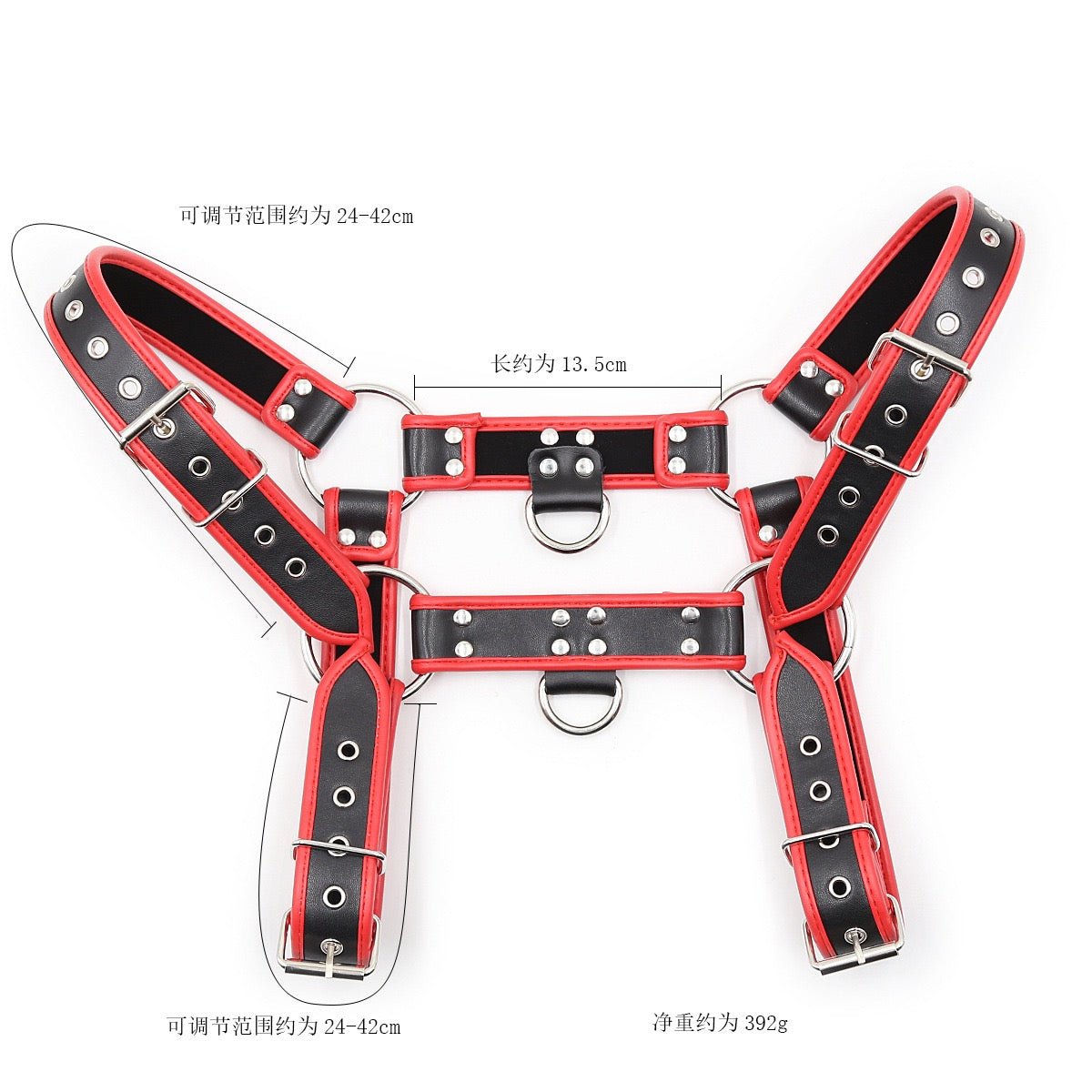 Black With Red Edge Chest Harness - Lovetoys wholesales shop