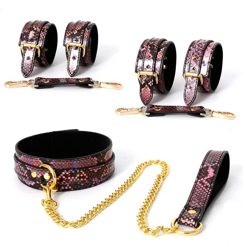 Bondage BDSM Kit Snake Pattern Fetish Adult Game Sex Bondage Restraints Sets - Lovetoys wholesales shop