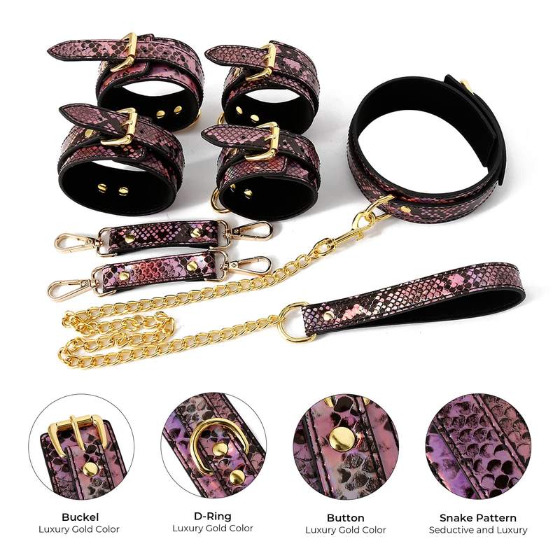 Bondage BDSM Kit Snake Pattern Fetish Adult Game Sex Bondage Restraints Sets - Lovetoys wholesales shop