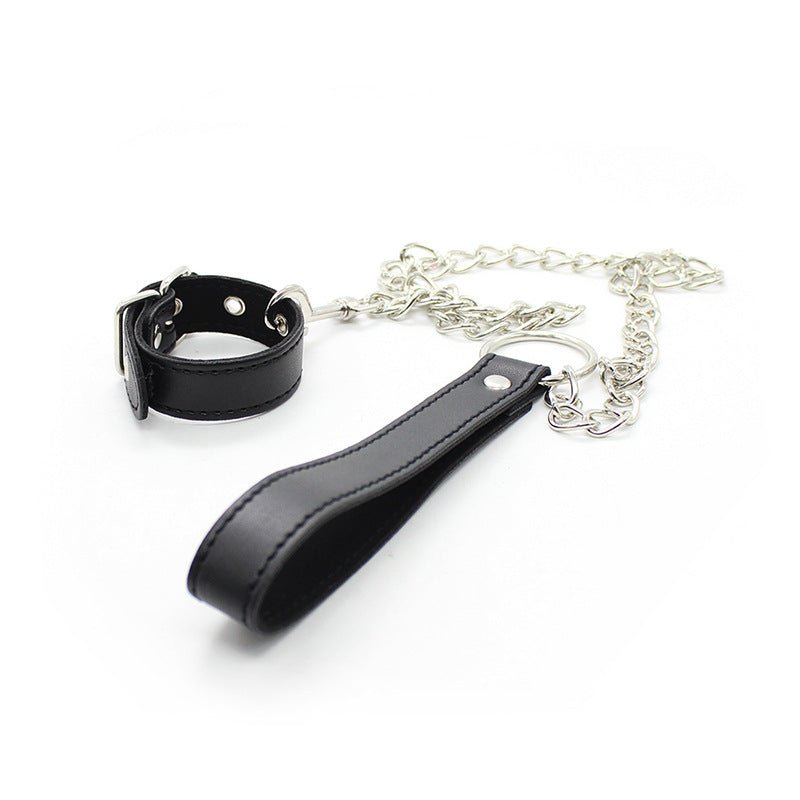 Buckling Cock Ring And Chain Leash Set - Lovetoys wholesales shop