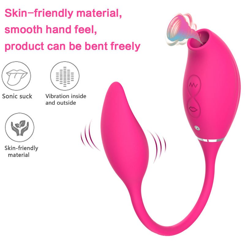 Clitoris Sucker Stimulator Vibrating Love Egg 2 in 1 Sex Toys Vibrator - Lovetoys wholesales shop