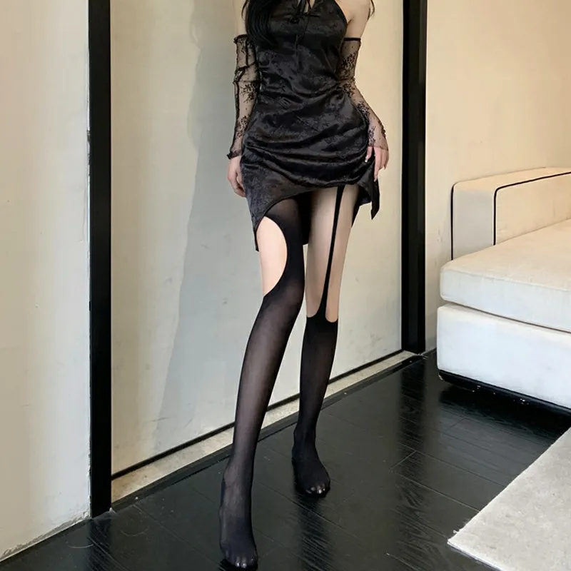Sexy Rose Cross Stripe Hollow Pantyhose