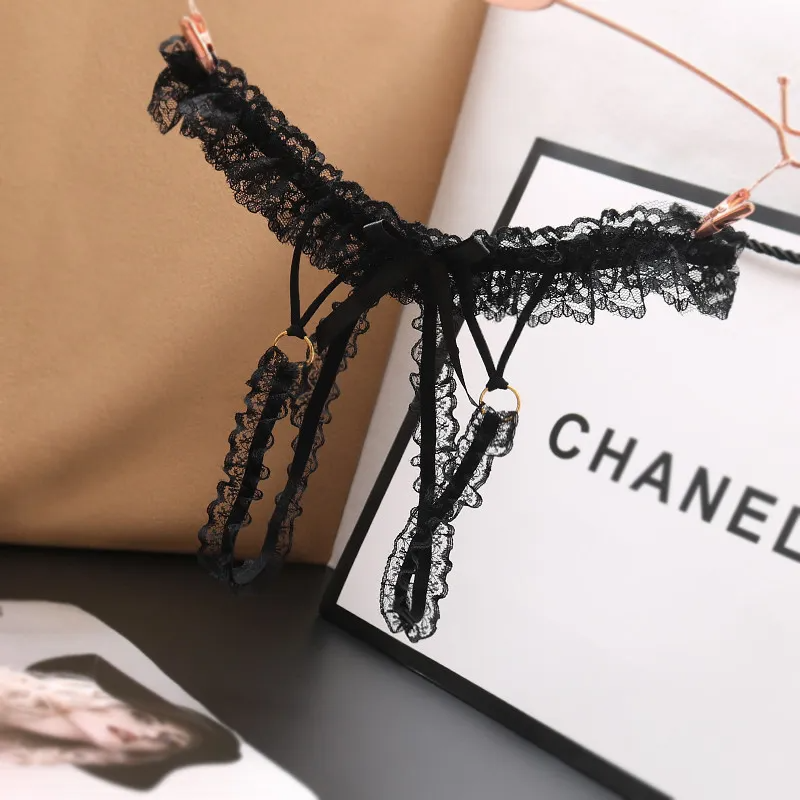 Women Sexy Lace Solid Color Thong