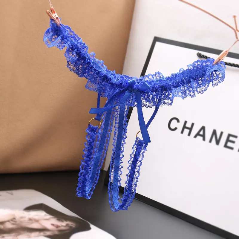 Women Sexy Lace Solid Color Thong