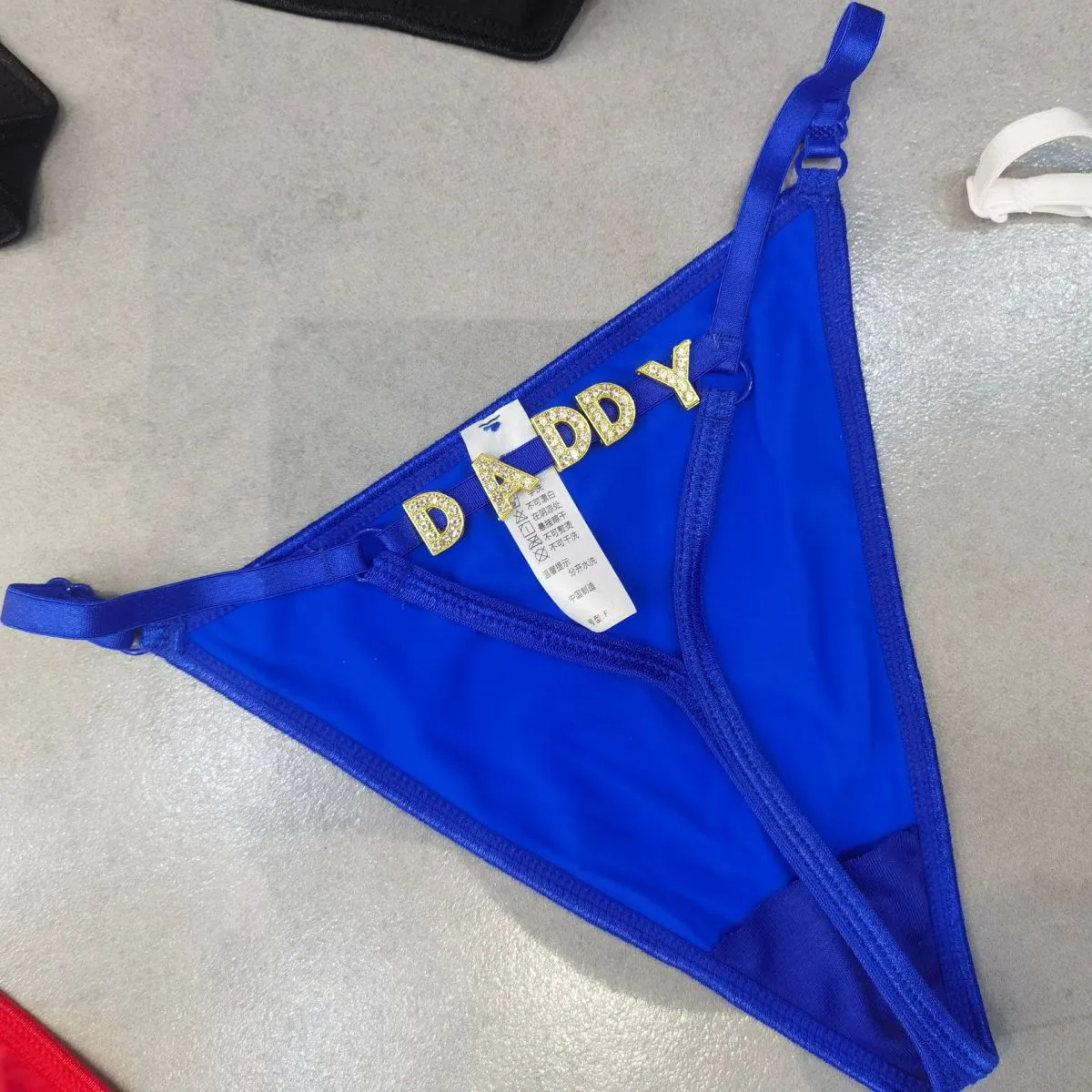 Women Sexy Rhinestone Letter Thong