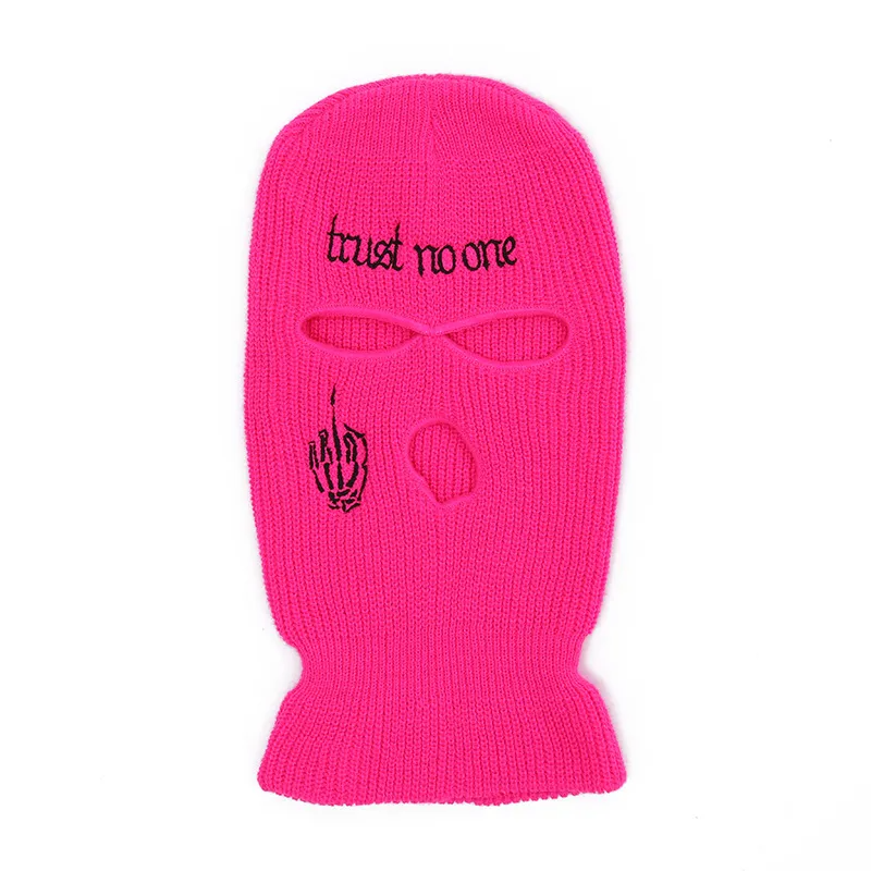 Fashion Letter Embroidered Three Hole Hat Knit Pullover Hat