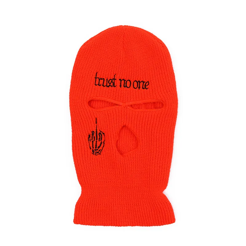 Fashion Letter Embroidered Three Hole Hat Knit Pullover Hat