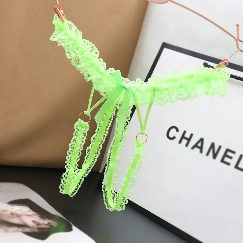 Women Sexy Lace Solid Color Thong