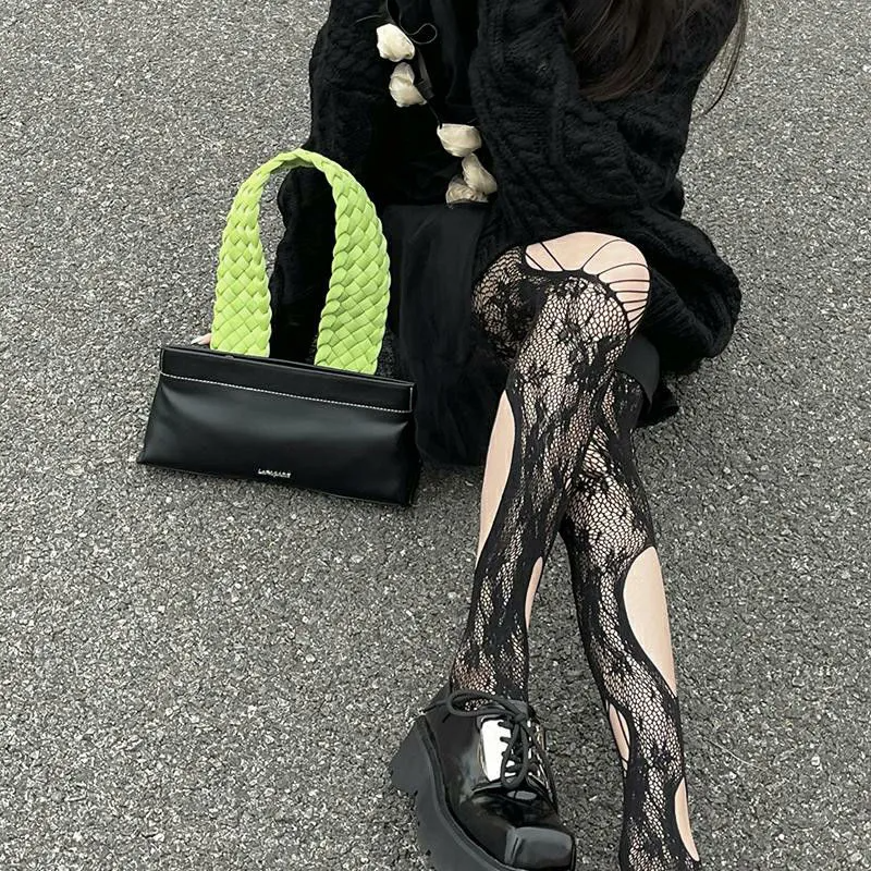 Sexy Rose Cross Stripe Hollow Pantyhose