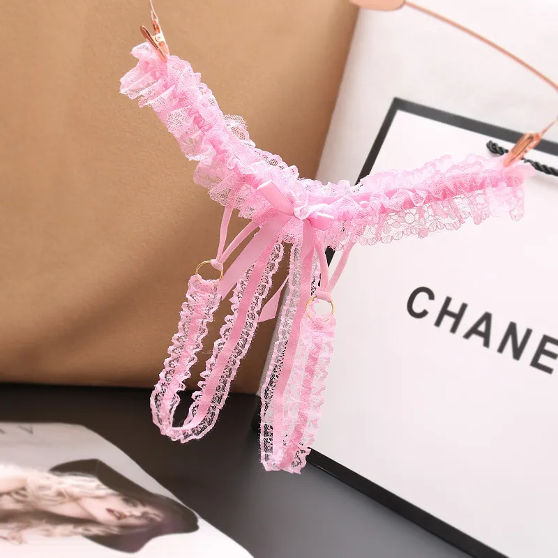 Women Sexy Lace Solid Color Thong