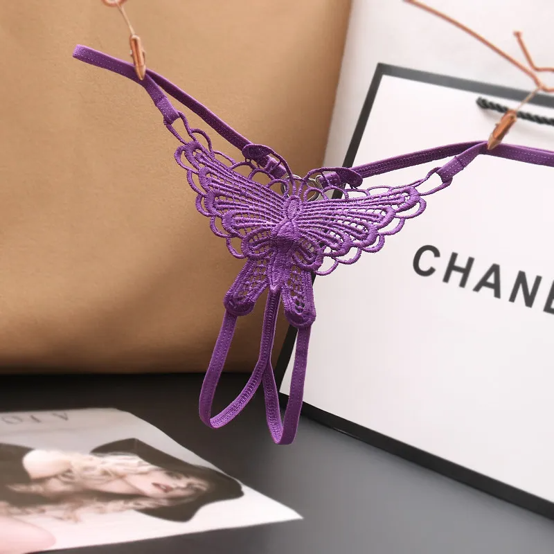 Women Fashion Sexy Hollow Butterfly Embroidery Low Waist Sexy Underwear