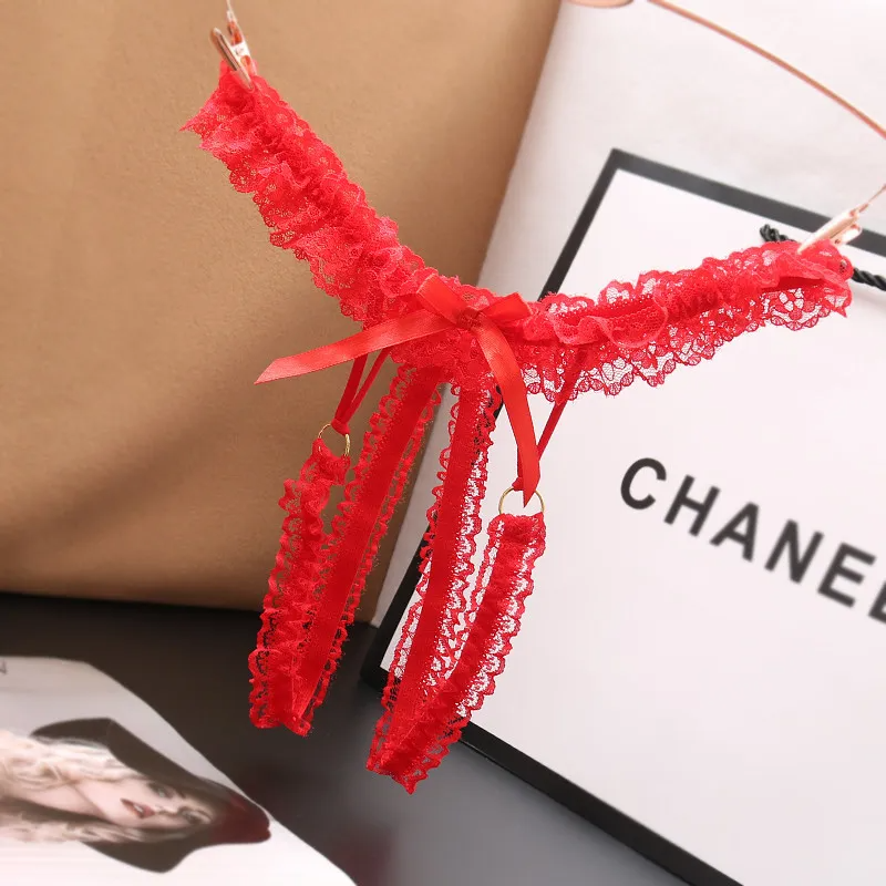 Women Sexy Lace Solid Color Thong