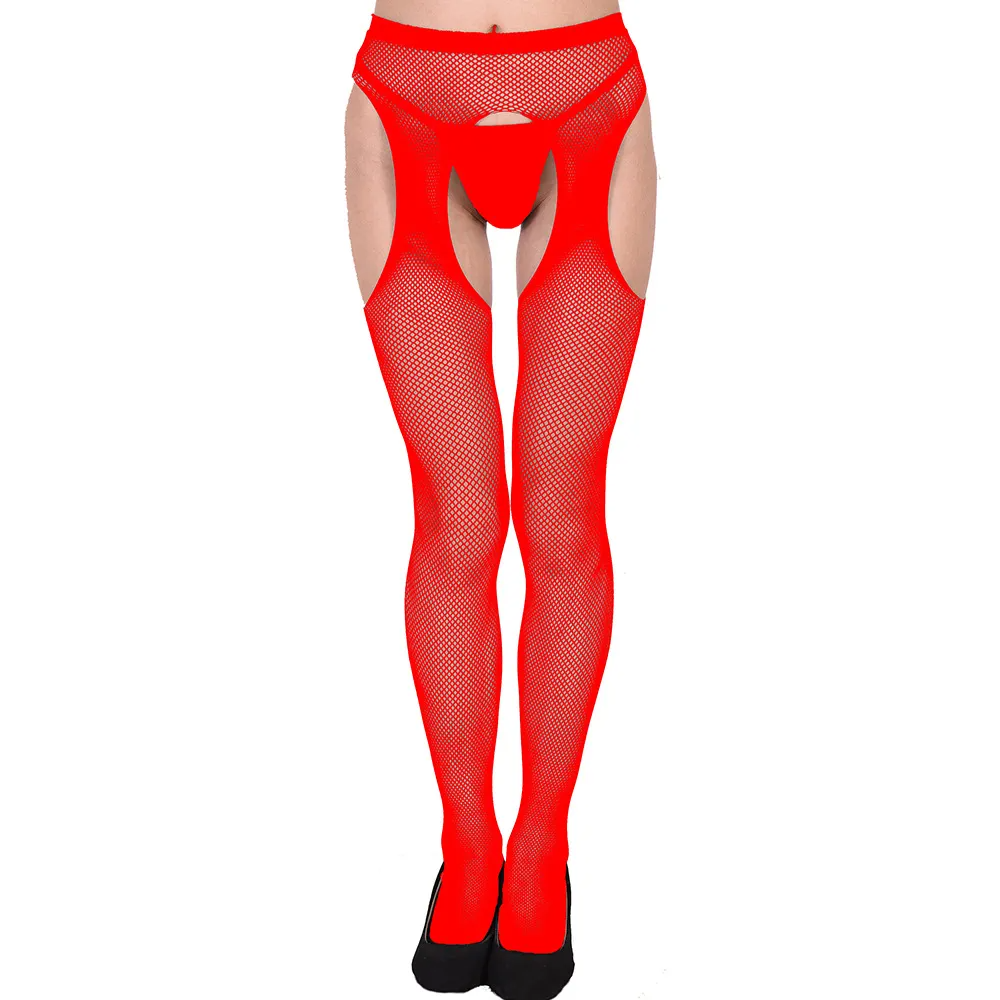 Female Fashion Open File Sexy Hollow Net Tights One-Piece Stockings
