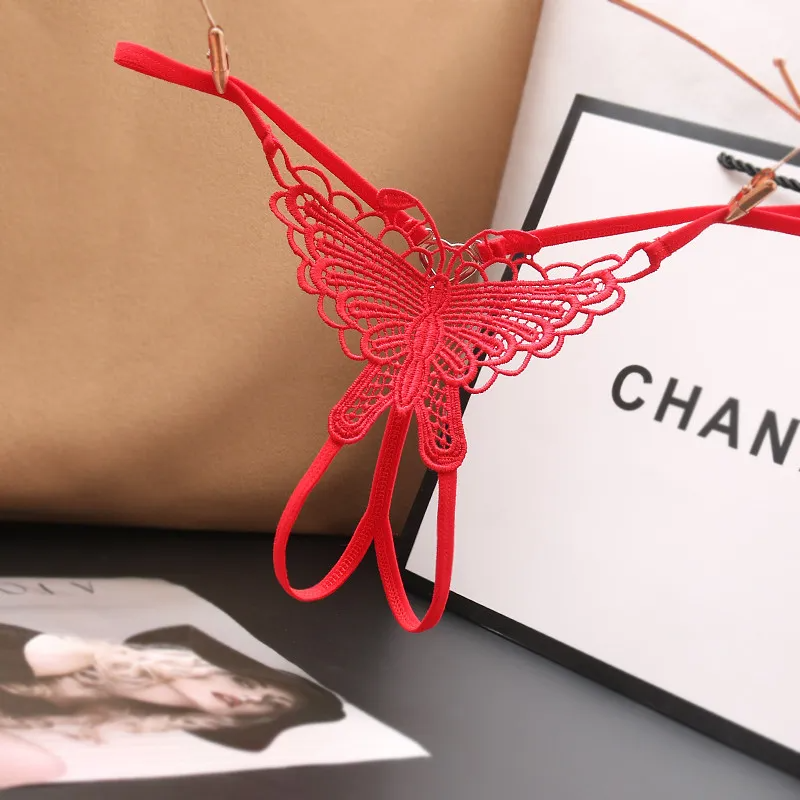 Women Fashion Sexy Hollow Butterfly Embroidery Low Waist Sexy Underwear