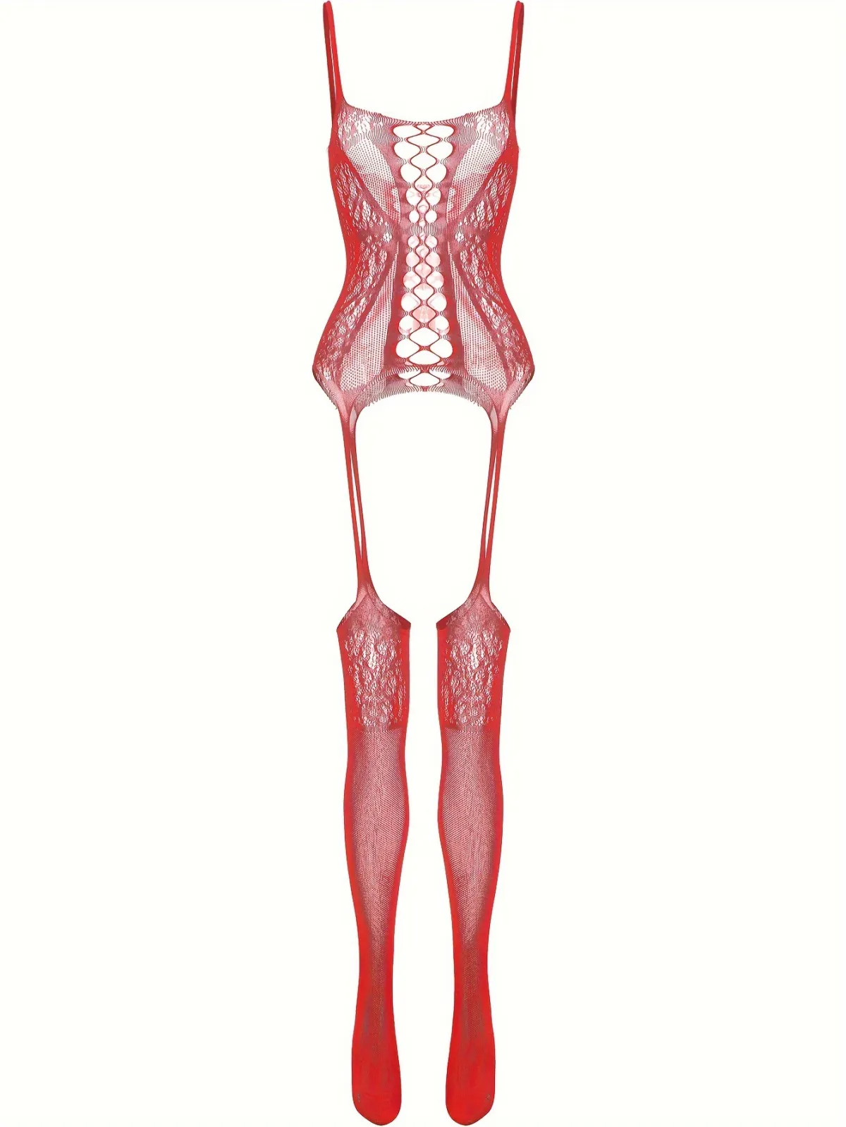 Women Fashion Sexy Lace Perspective Hollow Jumpsuits