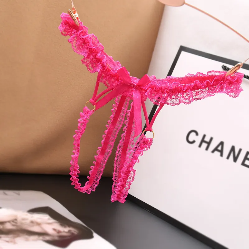 Women Sexy Lace Solid Color Thong