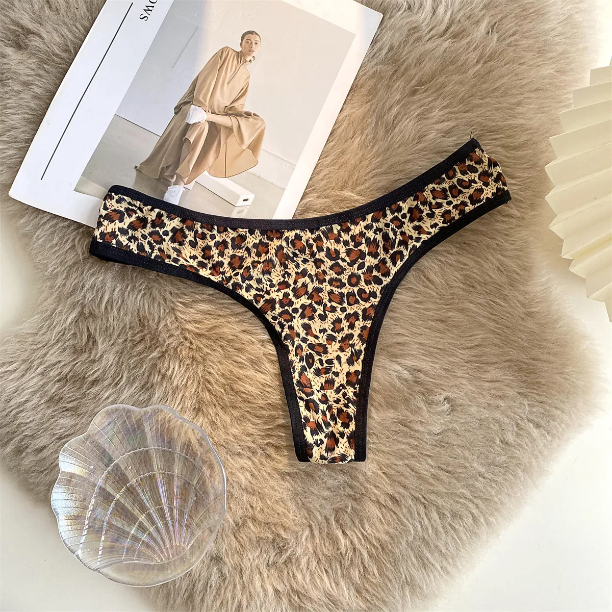 Women Fashion Sexy Hollow Leopard Zebra Print Low Waist Underwear