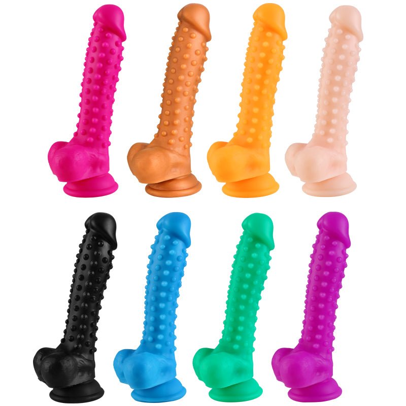 Colorful Silicone 21 cm/8.3 inch Realistic Dildo - Lovetoys wholesales shop