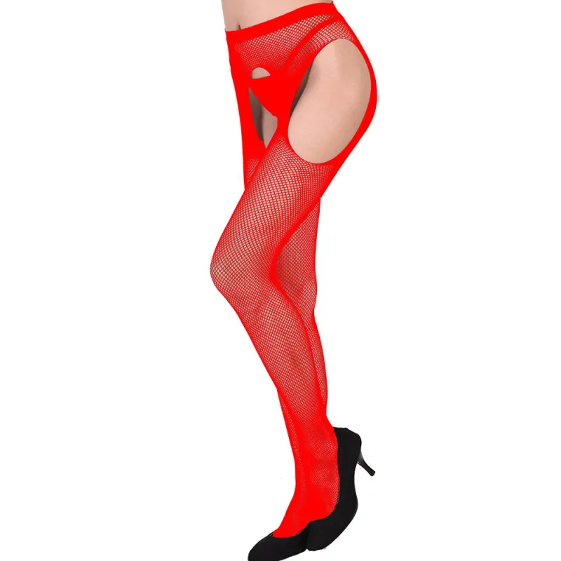 Female Fashion Open File Sexy Hollow Net Tights One-Piece Stockings