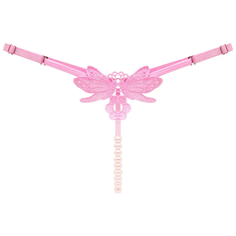 Women Fashion Sexy Hollow Embroidery Sexy Pearl Underwear