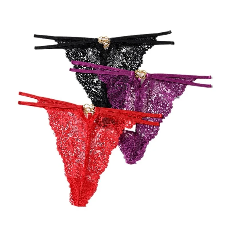 Women Sexy Solid Color Lace Underwear