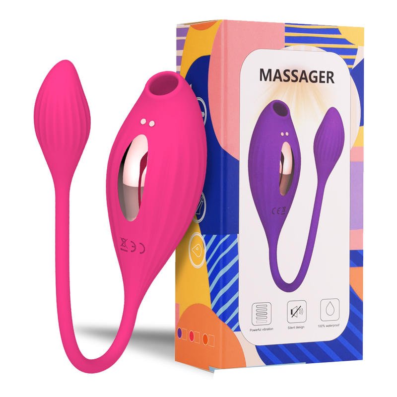 Double Headed Silicone Female Masturbation Clitoral Stimulus Sucking Vibrator - Lovetoys wholesales shop