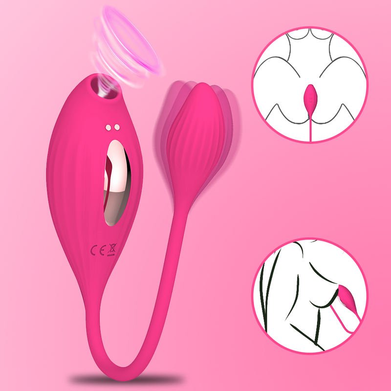 Double Headed Silicone Female Masturbation Clitoral Stimulus Sucking Vibrator - Lovetoys wholesales shop