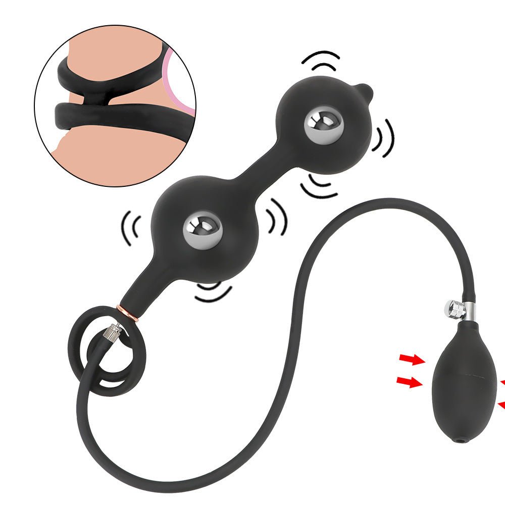 Double Rolling Ball Inflatable Anal Plug - Lovetoys wholesales shop