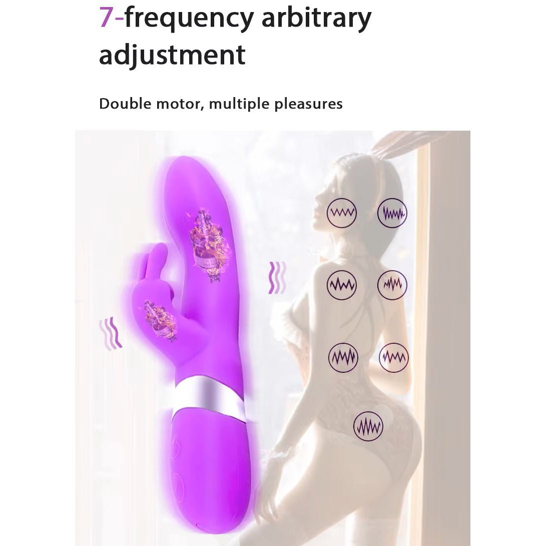 Dual Vibration Female Vagina Clitoris Silicone Rabbit Vibrators Sex Toys - Lovetoys wholesales shop