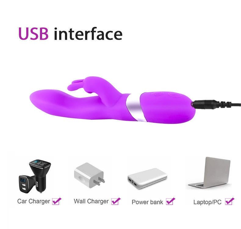 Dual Vibration Female Vagina Clitoris Silicone Rabbit Vibrators Sex Toys - Lovetoys wholesales shop
