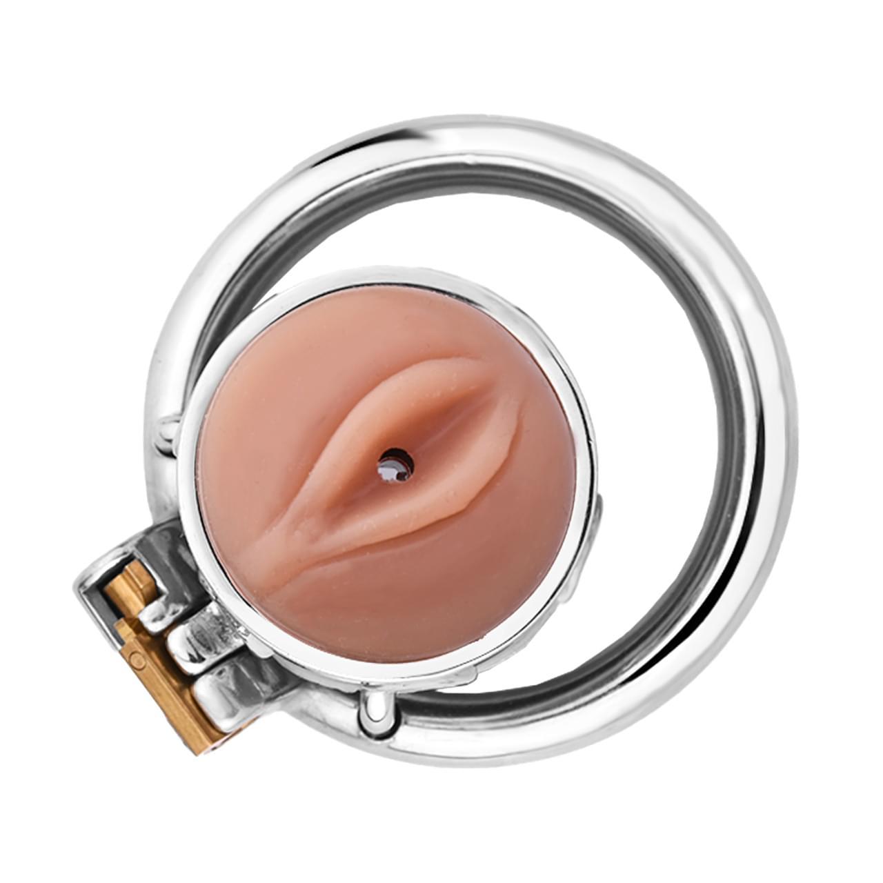 Fake Silicone Stainless Steel Chastity Cage - Lovetoys wholesales shop