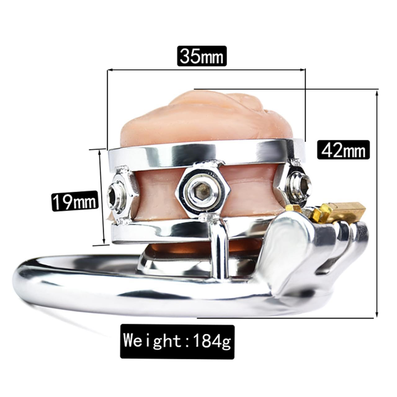 Fake Silicone Stainless Steel Chastity Cage - Lovetoys wholesales shop