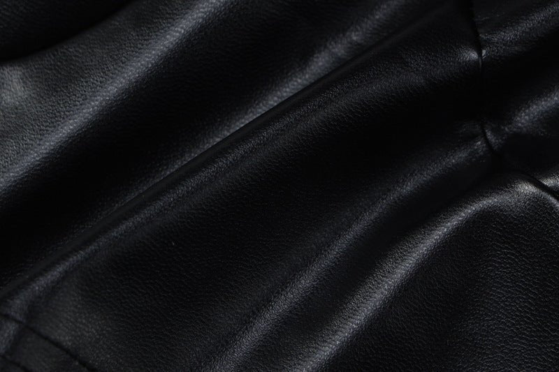 Fashion Sexy Pu Leather Spaghetti Strap Crop Top - Lovetoys wholesales shop