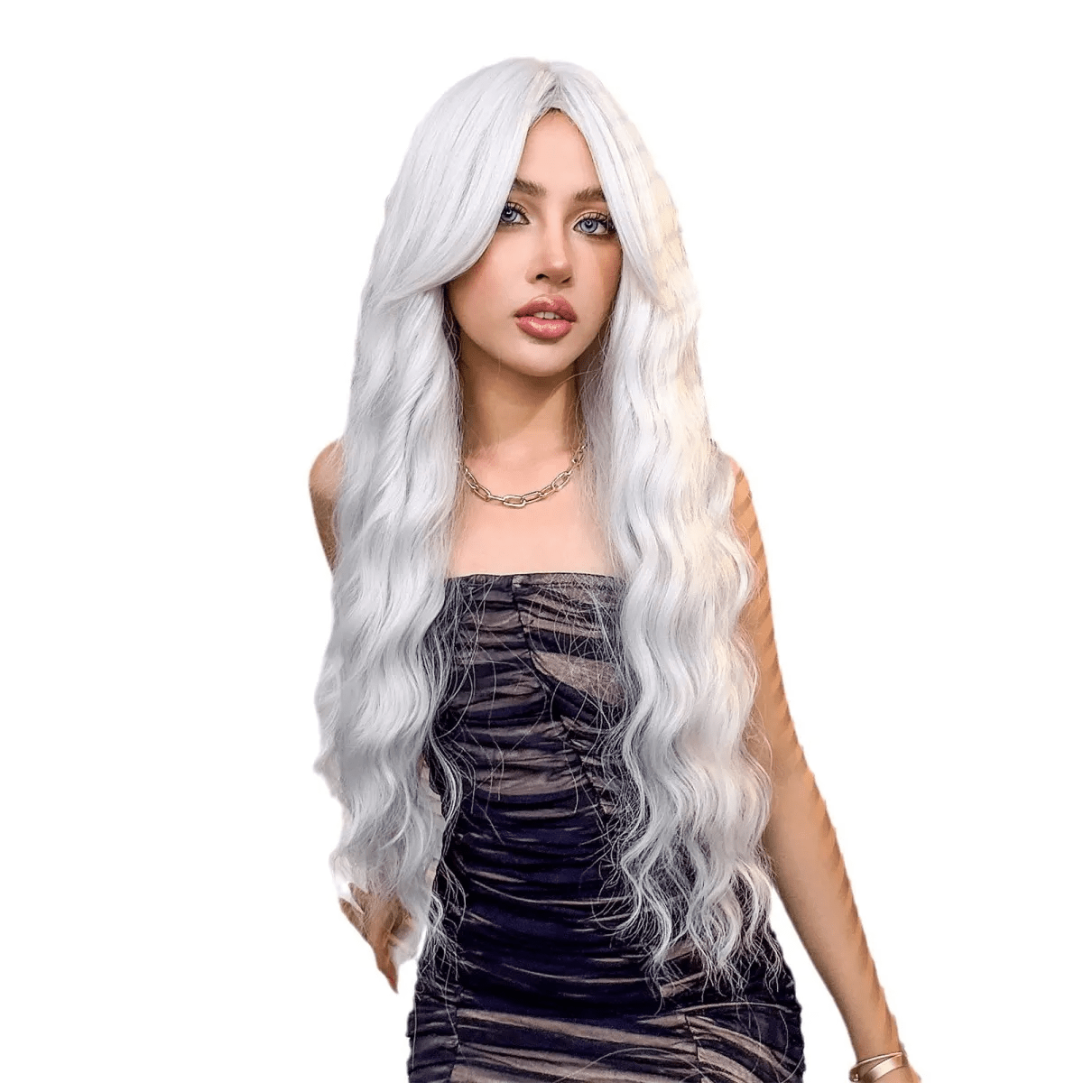 Fashion Silver Long Curly Hair Wig - Lovetoys wholesales shop