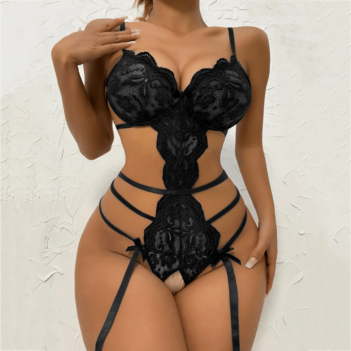 Fashionable Sexy Lace Strap Backless Crotch - Free Lingerie Bodysuits - Lovetoys wholesales shop