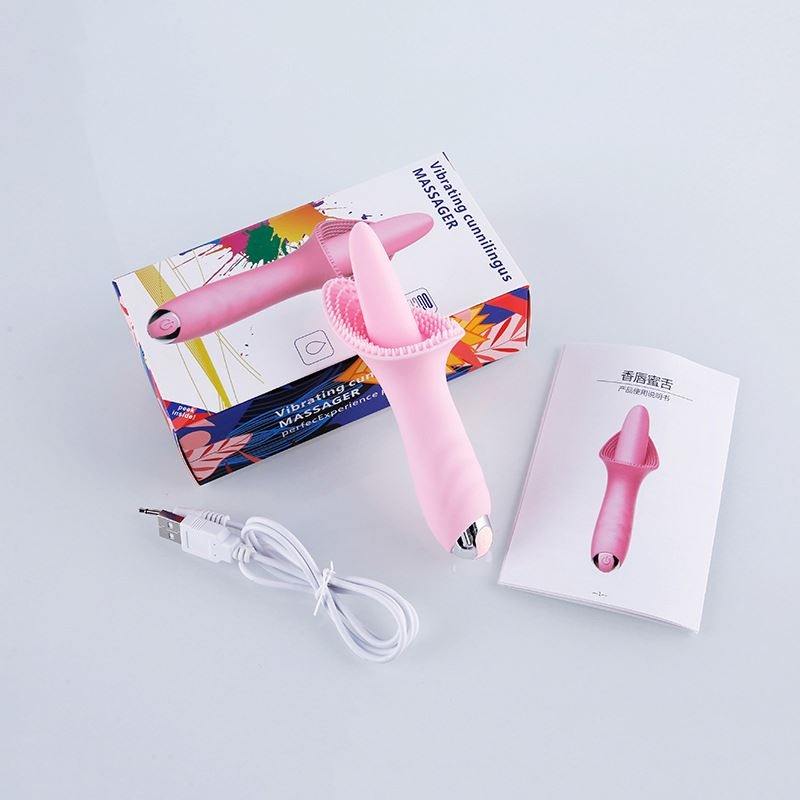 Female Masturbation 100% Waterproof Silicone Realistic Tongue Licking Vibrator - Lovetoys wholesales shop