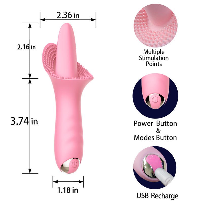 Female Masturbation 100% Waterproof Silicone Realistic Tongue Licking Vibrator - Lovetoys wholesales shop