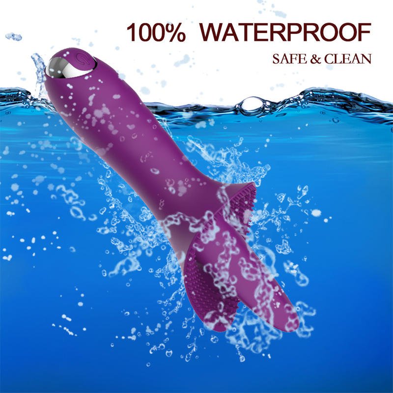 Female Masturbation 100% Waterproof Silicone Realistic Tongue Licking Vibrator - Lovetoys wholesales shop