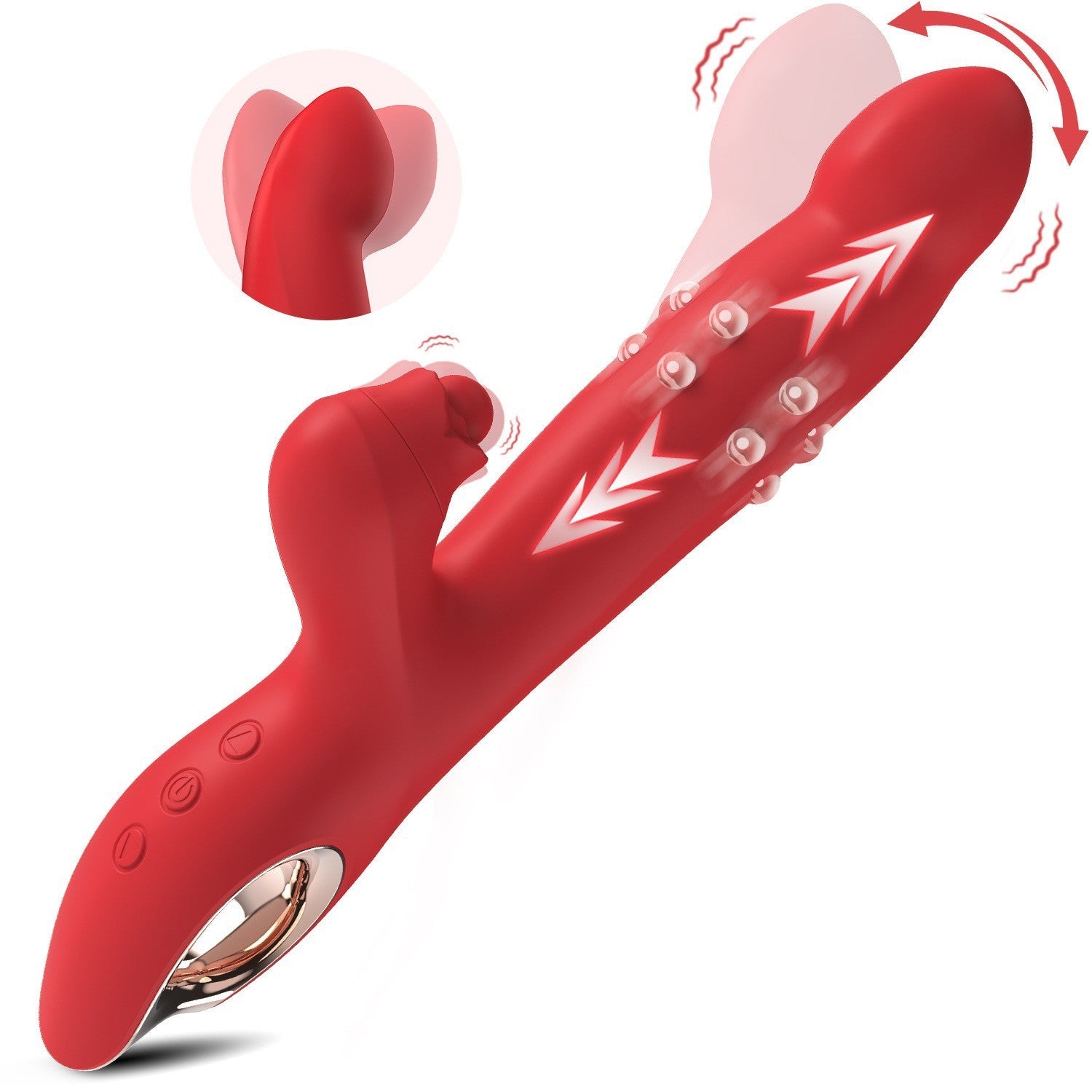 Female Masturbation Swing Beads Suction Rabbit Vibrator - Lovetoys wholesales shop