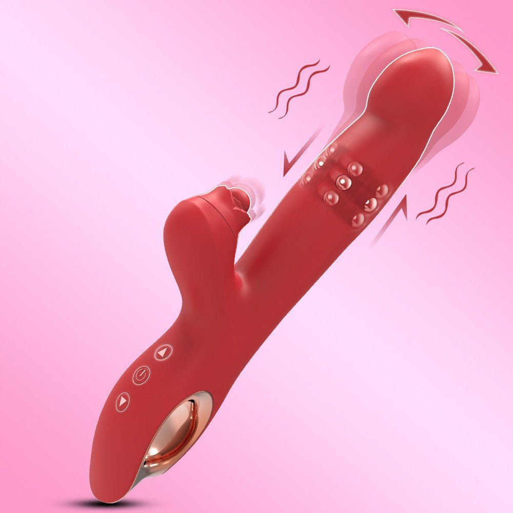 Female Masturbation Swing Beads Suction Rabbit Vibrator - Lovetoys wholesales shop