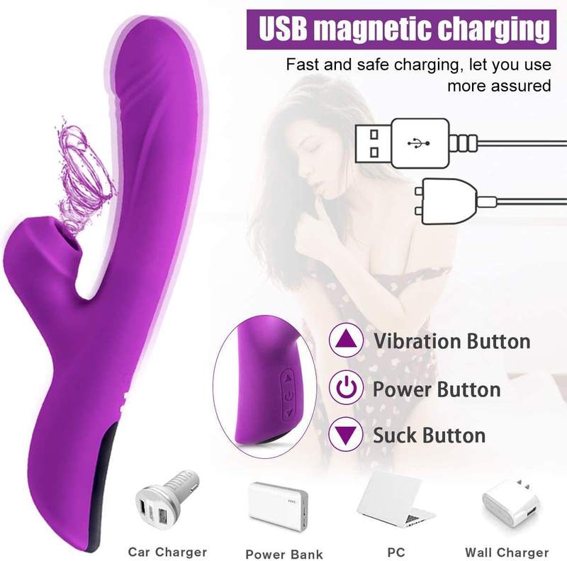 Female Masturbation USB Magnetic Charging G - spot Stimulus Rabbit Vibrators - Lovetoys wholesales shop