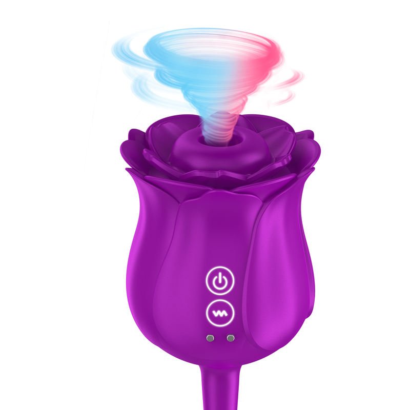 Female Masturbator Sex Toy Rose Sucker Vibration Teasing Jumping Egg - Lovetoys wholesales shop