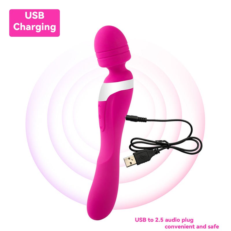 Flirting Massage Masturbation Device Adult Sex Toy Double Headed Strong Motion Orgasmic Wand - Lovetoys wholesales shop