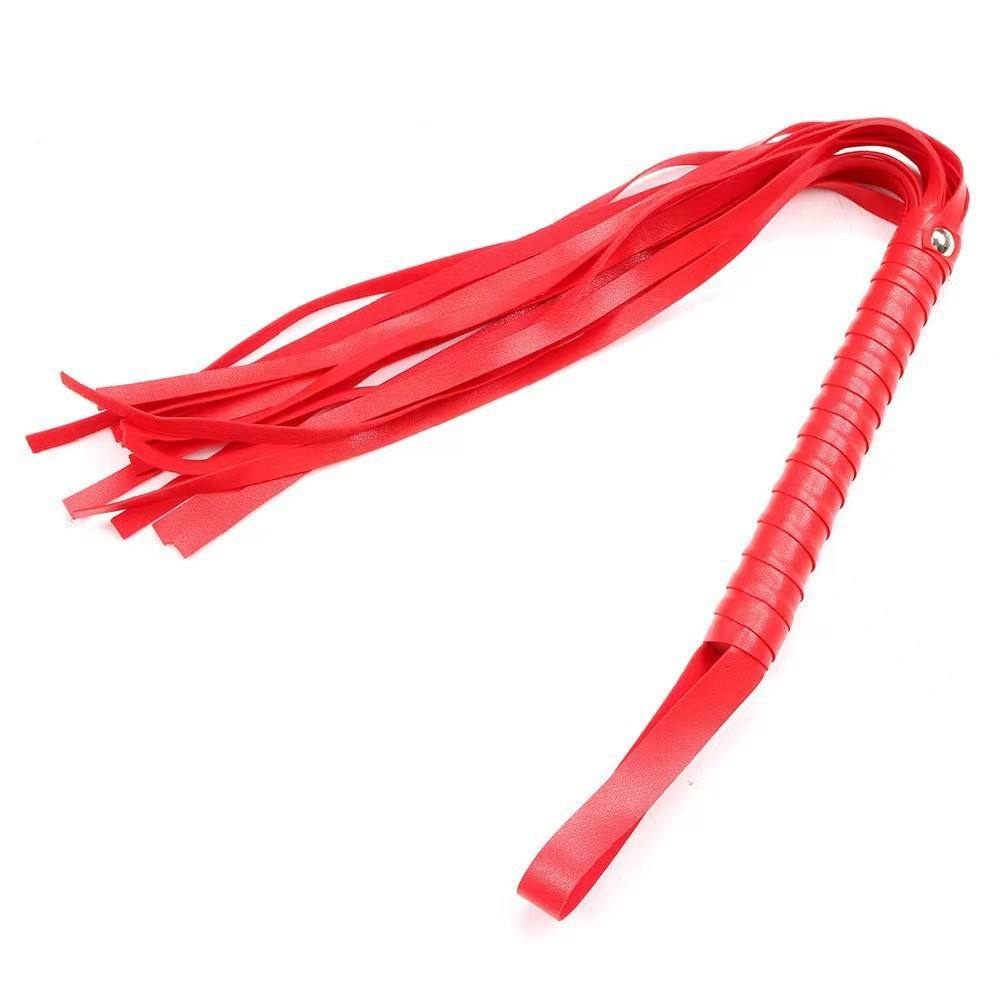 Flogger Whip with Red Wrapped Handle Soft Multiple Straps for Adult - Lovetoys wholesales shop
