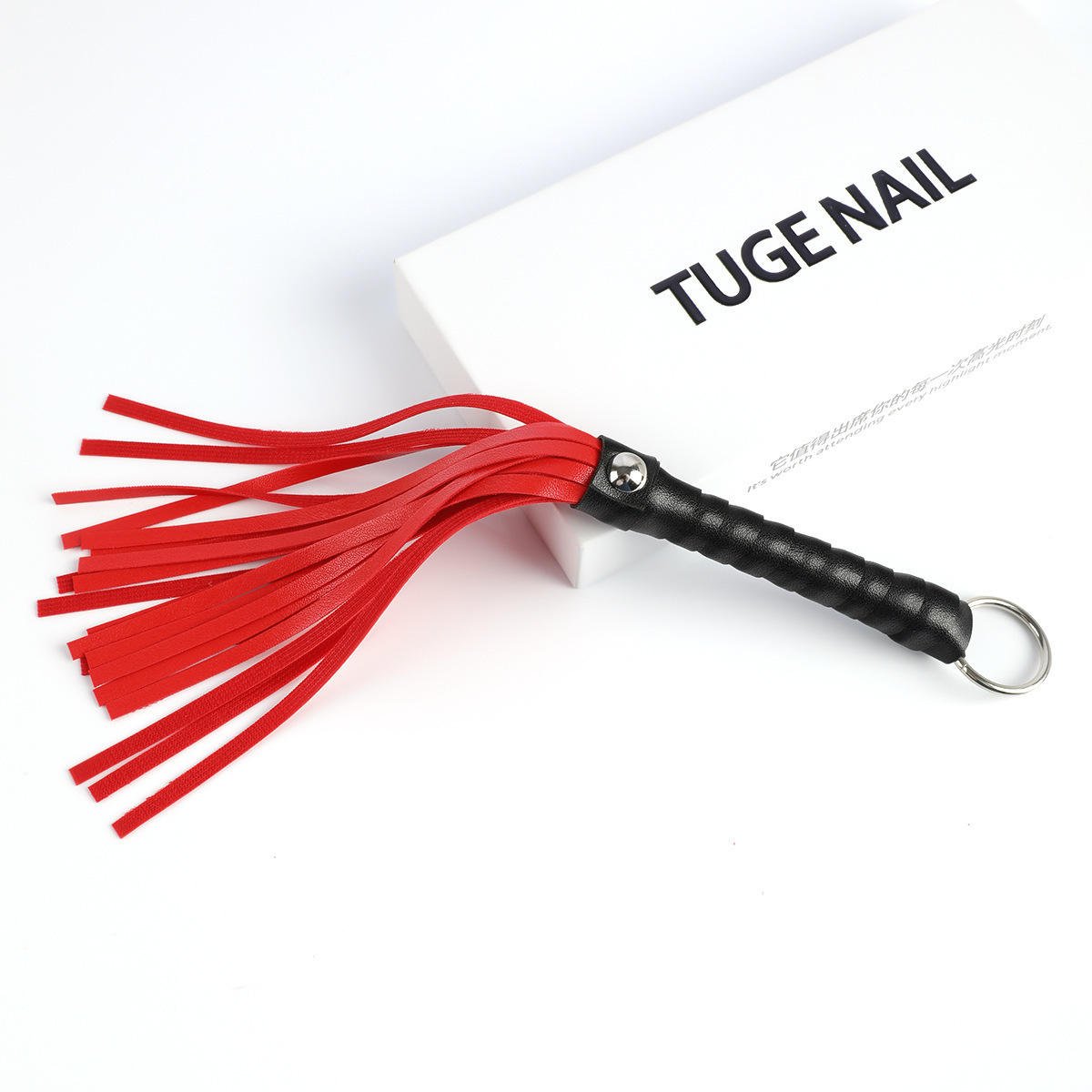 Flogger Whip with Red Wrapped Handle Soft Multiple Straps for Adult - Lovetoys wholesales shop