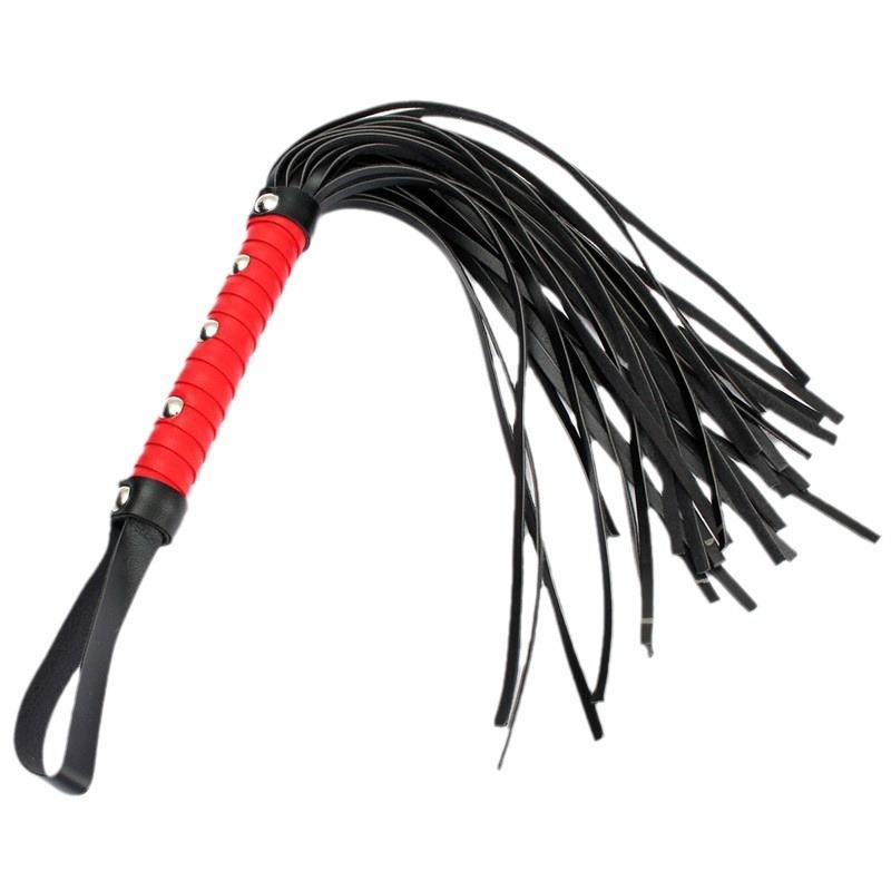 Flogger Whip with Red Wrapped Handle Soft Multiple Straps for Adult - Lovetoys wholesales shop