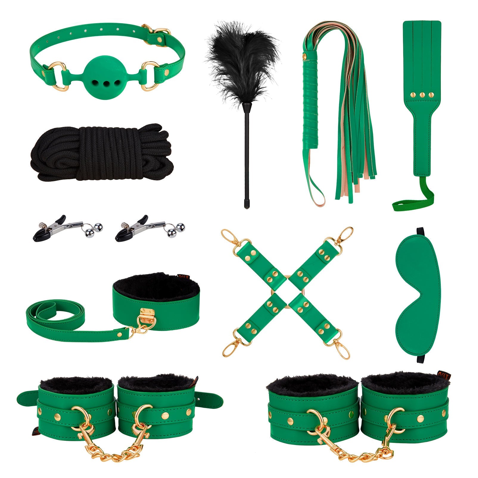 Handcuffs Collar Ankle Cuff Blindfold PU Feather Adult Games Sex Toys - Lovetoys wholesales shop