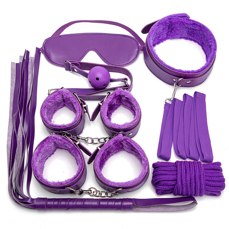 Handcuffs Collar Plush SM Bondage Kit - 7 Pcs - Lovetoys wholesales shop